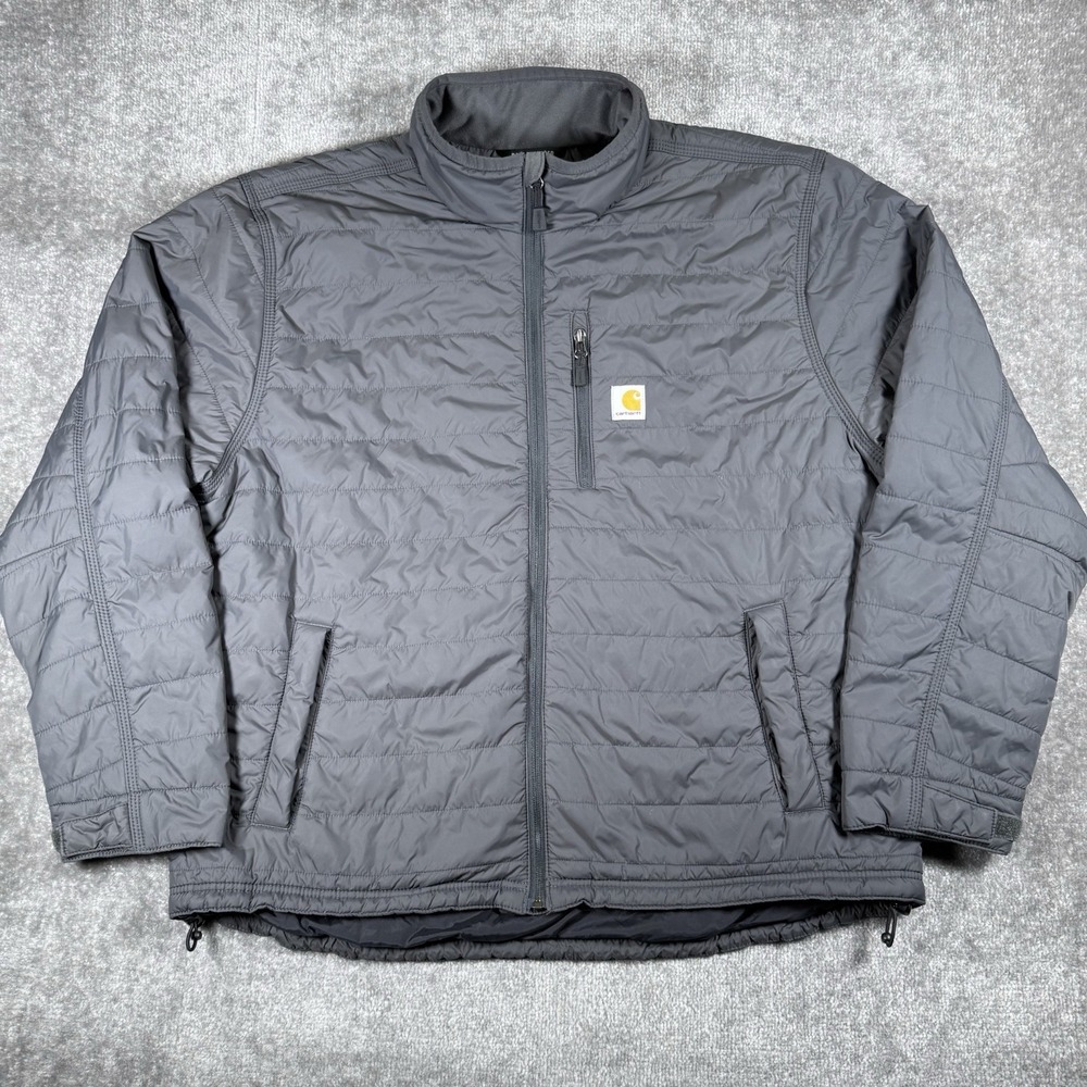 Carhartt Jacket Men's XL Gray Puffer Rain Defender Gilliam Relaxed Fit OJ2208-M
